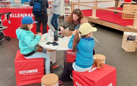 Stand von Repower an der Agrischa in Ilanz