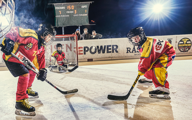 Nachwuchs des HC Poschiavo auf dem Eis